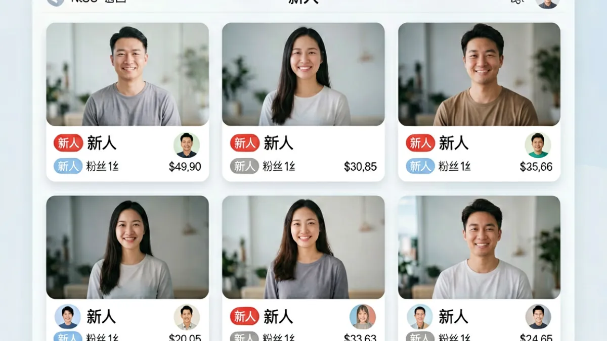 果冻传媒-进入首页后发现的新人创作者推荐区块，展示多位新人作品缩略图